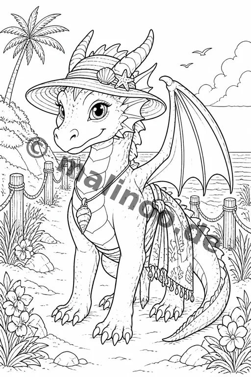 Drachen Malbuch 50 Ausmalbilder gedruckt+gebunden – Vorschaubild 8