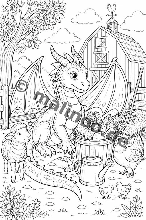 Drachen Malbuch 50 Ausmalbilder gedruckt+lose – Vorschaubild 7