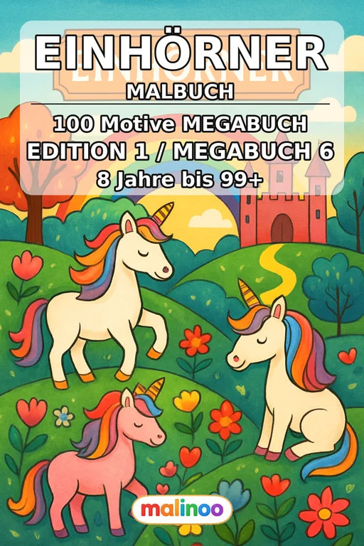 Einhörner Malbuch 100 Ausmalbilder PDF Download – Cover