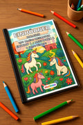 Einhörner Malbuch 100 Ausmalbilder gedruckt+gebunden – Mockup-Ansicht
