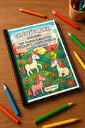 Einhörner Malbuch 100 Ausmalbilder gedruckt+gebunden – Mockup-Ansicht