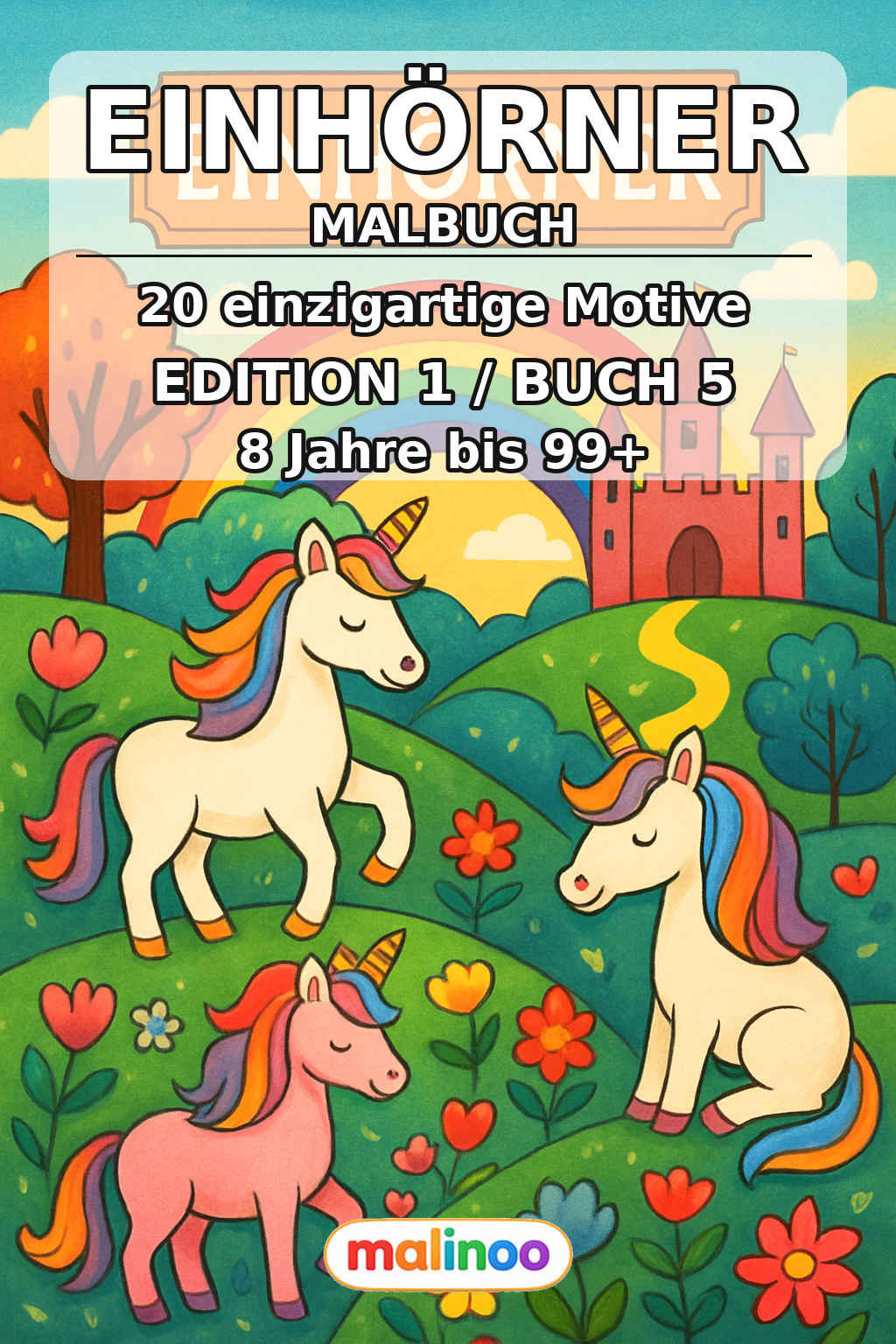 Einhörner Malbuch 20 Ausmalbilder PDF Download – Cover