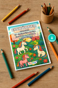 Einhörner Malbuch 20 Ausmalbilder PDF Download – Mockup-Ansicht