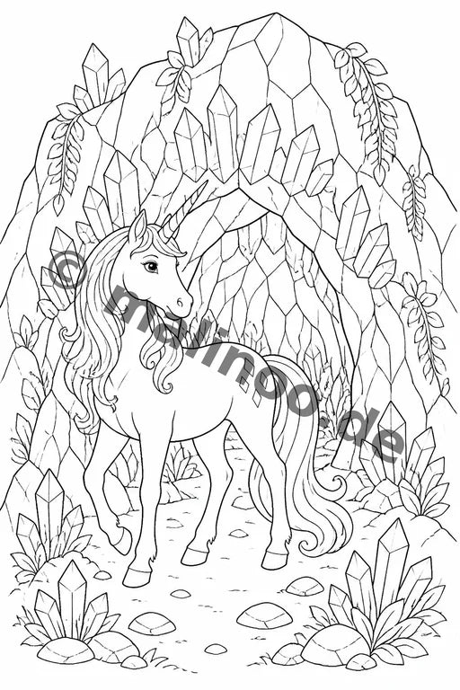 Einhörner Malbuch 20 Ausmalbilder PDF Download – Vorschaubild 5