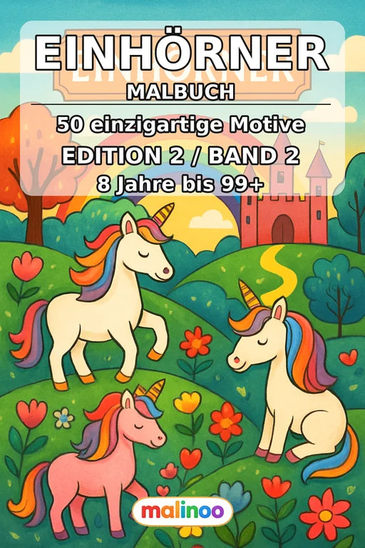 Einhörner Malbuch 50 Ausmalbilder PDF Download – Cover