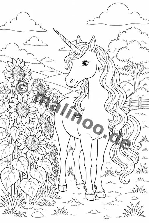 Einhörner Malbuch 50 Ausmalbilder PDF Download – Vorschaubild 4