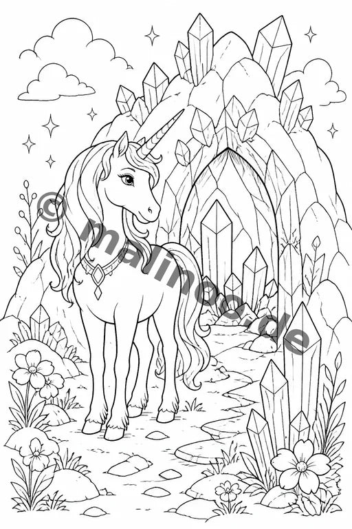 Einhörner Malbuch 50 Ausmalbilder PDF Download – Vorschaubild 5