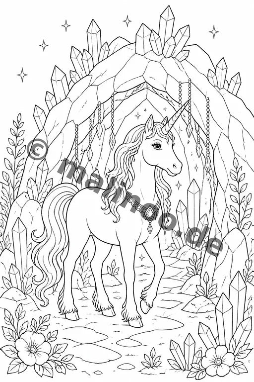 Einhörner Malbuch 50 Ausmalbilder PDF Download – Vorschaubild 5