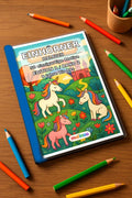 Einhörner Malbuch 50 Ausmalbilder gedruckt+gebunden – Mockup-Ansicht