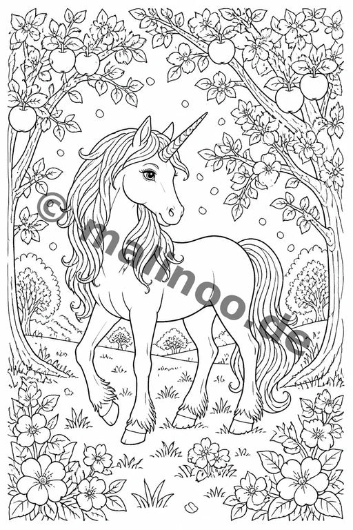 Einhörner Malbuch 50 Ausmalbilder gedruckt+lose – Vorschaubild 10