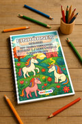 Einhorn Malbuch 100 Ausmalbilder gedruckt und gebunden – Mockup-Ansicht