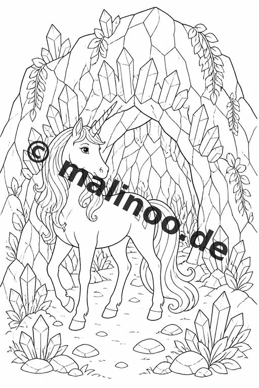 Einhorn Malbuch 20 Ausmalbilder PDF Download digital – Vorschaubild 5