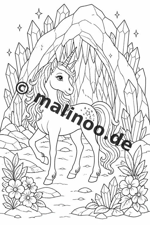 Einhorn Malbuch 20 Ausmalbilder PDF Download digital – Vorschaubild 5