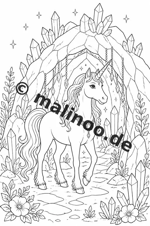 Einhorn Malbuch 50 Ausmalbilder PDF Download digital – Vorschaubild 5