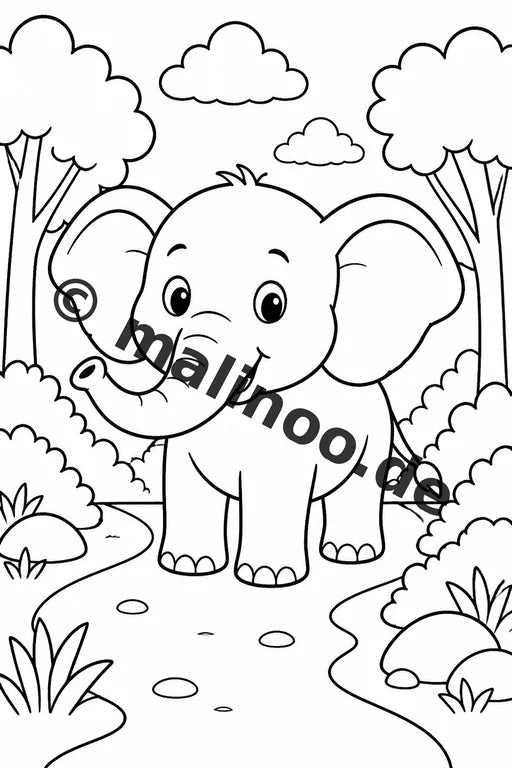 Elefanten Malbuch 100 Ausmalbilder PDF Download digital – Vorschaubild 2