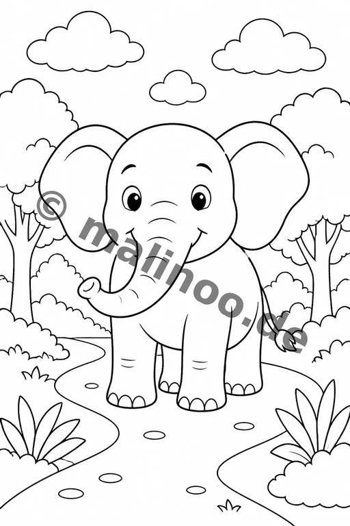 Elefanten Malbuch 100 Ausmalbilder PDF Download – Vorschaubild 3