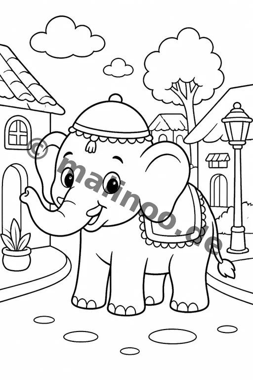 Elefanten Malbuch 100 Ausmalbilder PDF Download – Vorschaubild 5