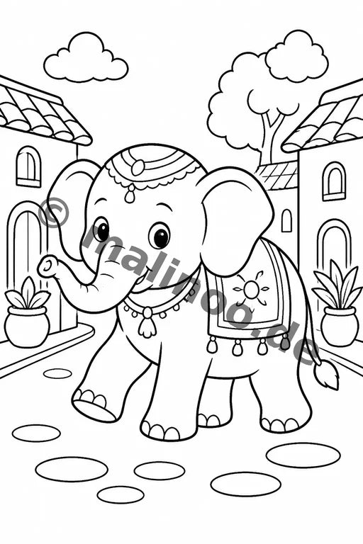 Elefanten Malbuch 100 Ausmalbilder PDF Download – Vorschaubild 5