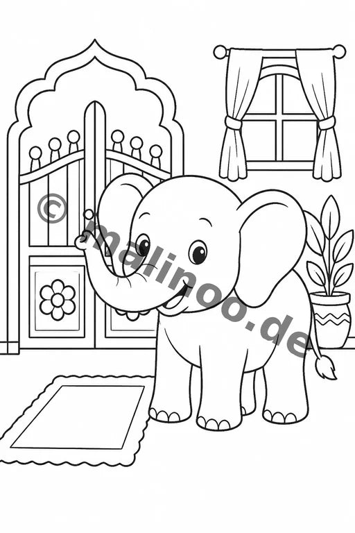 Elefanten Malbuch 100 Ausmalbilder gedruckt+gebunden – Vorschaubild 6