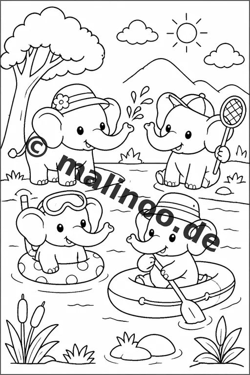 Elefanten Malbuch 100 Ausmalbilder gedruckt und gebunden – Vorschaubild 7