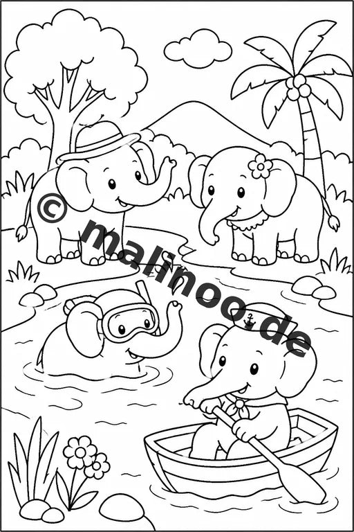 Elefanten Malbuch 100 Ausmalbilder gedruckt und gebunden – Vorschaubild 7