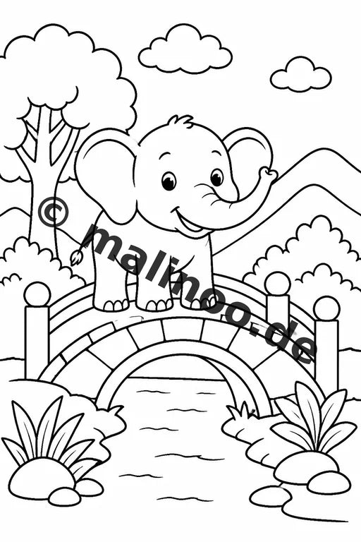 Elefanten Malbuch 100 Ausmalbilder gedruckt und gebunden – Vorschaubild 8