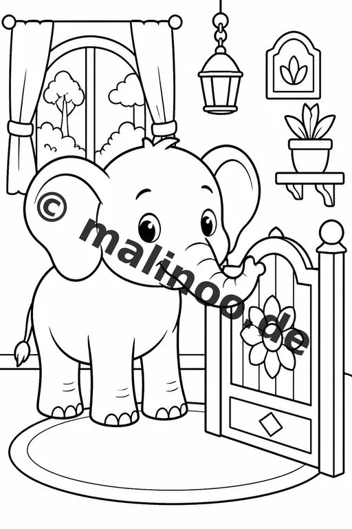 Elefanten Malbuch 100 Ausmalbilder gedruckt und gebunden – Vorschaubild 9
