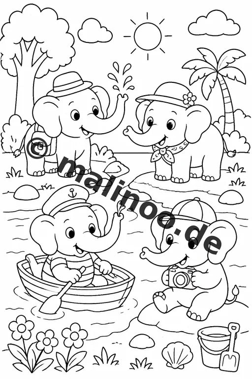 Elefanten Malbuch 100 Ausmalbilder gedruckt, ungebunden – Vorschaubild 7