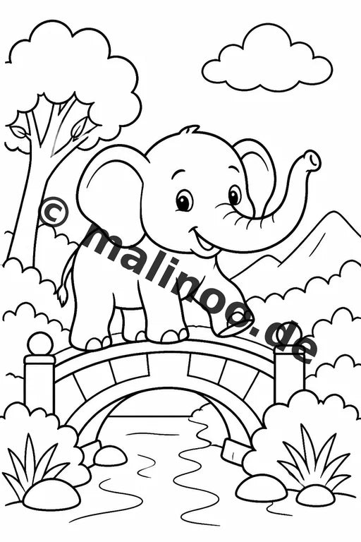 Elefanten Malbuch 100 Ausmalbilder gedruckt, ungebunden – Vorschaubild 8