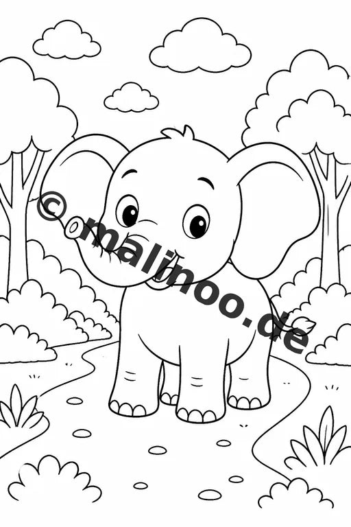 Elefanten Malbuch 50 Ausmalbilder PDF Download digital – Vorschaubild 2
