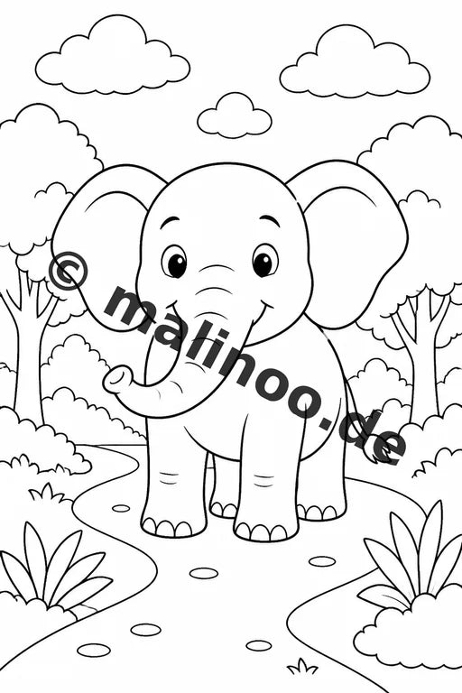 Elefanten Malbuch 50 Ausmalbilder PDF Download digital – Vorschaubild 2