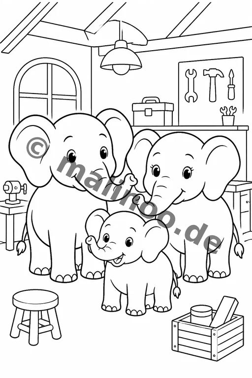 Elefanten Malbuch 50 Ausmalbilder PDF Download – Vorschaubild 4