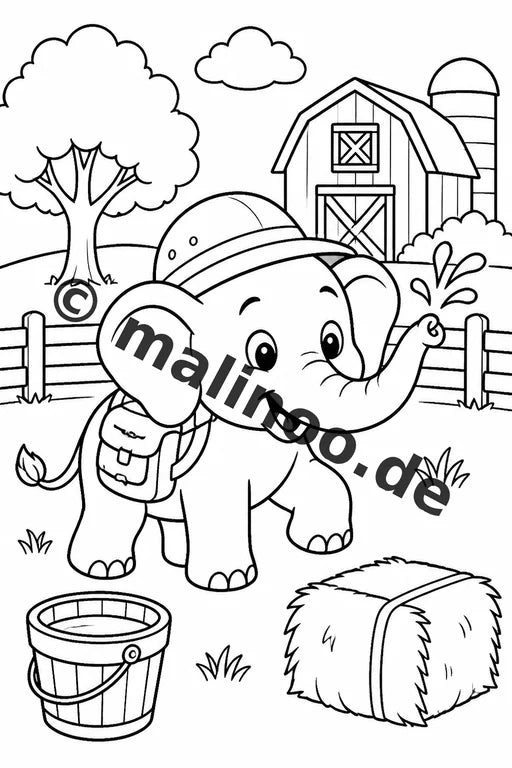 Elefanten Malbuch 50 Ausmalbilder gedruckt und gebunden – Vorschaubild 4