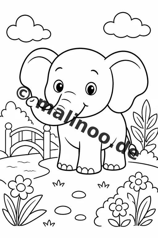 Elefanten Malbuch 50 Ausmalbilder gedruckt und gebunden – Vorschaubild 5