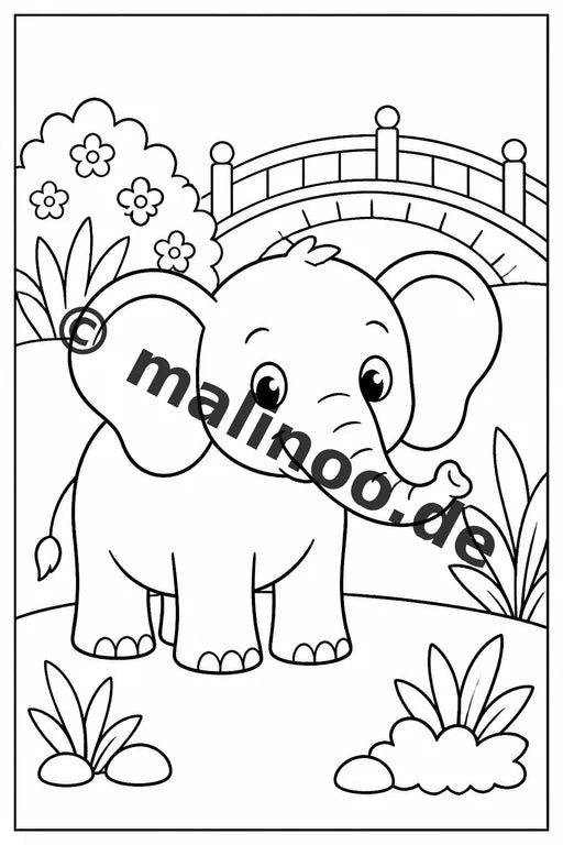 Elefanten Malbuch 50 Ausmalbilder gedruckt, ungebunden – Vorschaubild 5