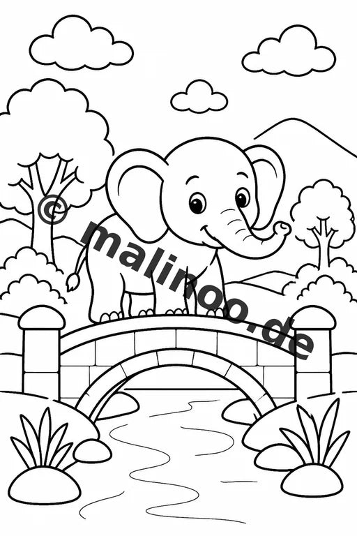 Elefanten Malbuch 50 Ausmalbilder gedruckt, ungebunden – Vorschaubild 8