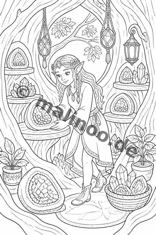 Elfen Malbuch 100 Ausmalbilder PDF Download – Vorschaubild 3