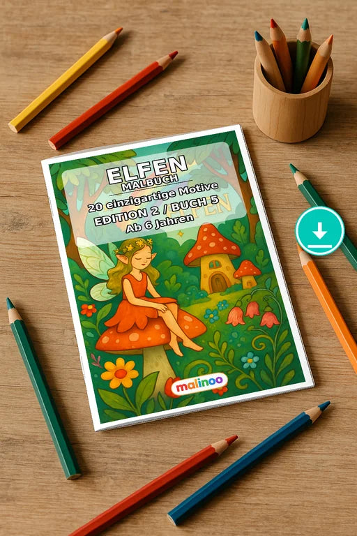 Elfen Malbuch 20 Ausmalbilder PDF Download – Mockup-Ansicht