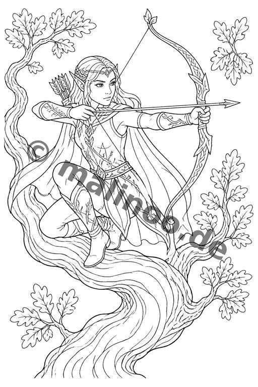 Elfen Malbuch 20 Ausmalbilder PDF Download – Vorschaubild 1
