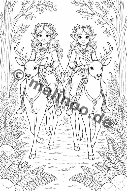 Elfen Malbuch 20 Ausmalbilder PDF Download – Vorschaubild 2