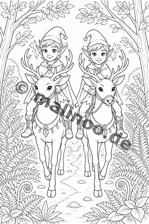 Elfen Malbuch 20 Ausmalbilder PDF Download – Vorschaubild 2