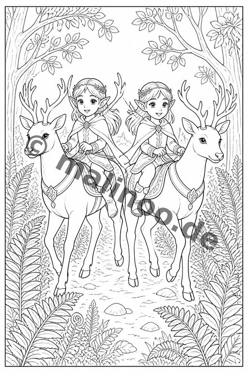 Elfen Malbuch 20 Ausmalbilder PDF Download – Vorschaubild 2