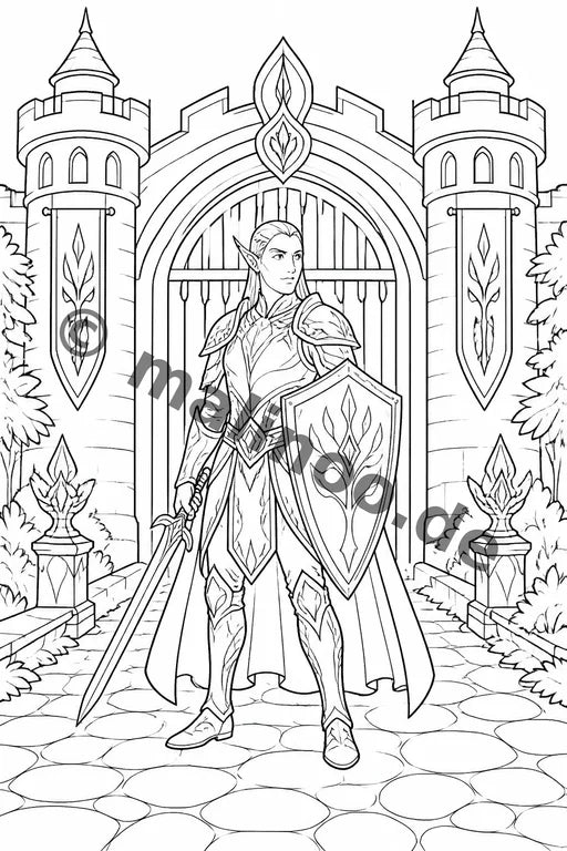 Elfen Malbuch 20 Ausmalbilder PDF Download – Vorschaubild 4
