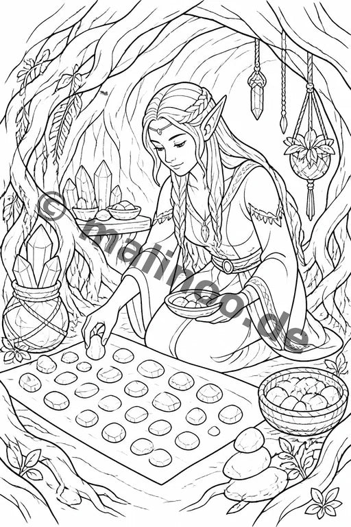 Elfen Malbuch 20 Ausmalbilder PDF Download – Vorschaubild 5