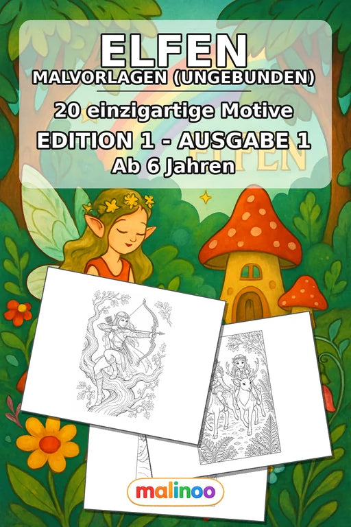 Elfen Malbuch 20 Ausmalbilder gedruckt+lose – Cover