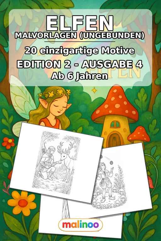 Elfen Malbuch 20 Ausmalbilder gedruckt+lose – Cover