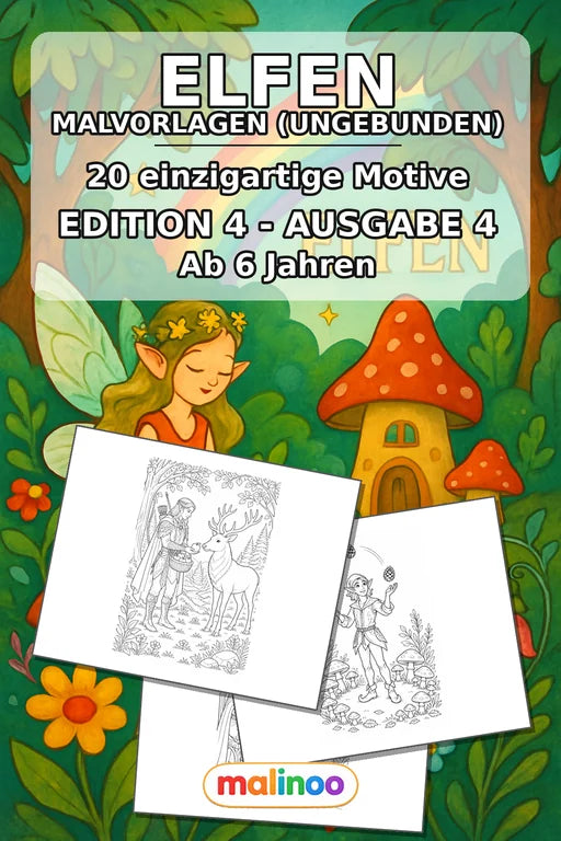 Elfen Malbuch 20 Ausmalbilder gedruckt+lose – Cover