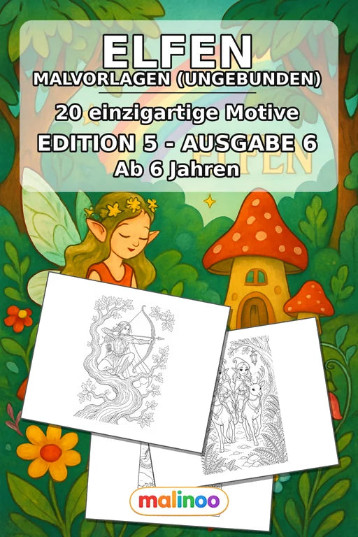 Elfen Malbuch 20 Ausmalbilder gedruckt+lose – Cover