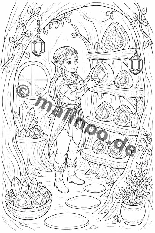 Elfen Malbuch 50 Ausmalbilder PDF Download – Vorschaubild 3