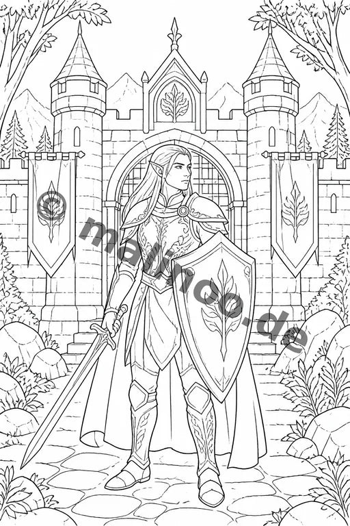 Elfen Malbuch 50 Ausmalbilder gedruckt+lose – Vorschaubild 4